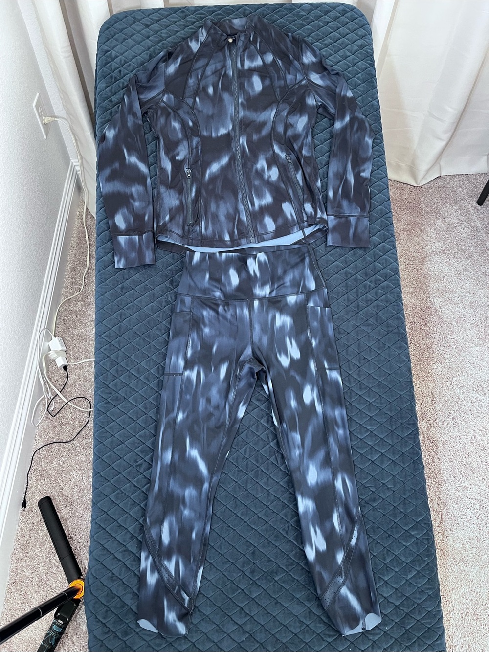 Two Piece Women’s Workout Set - Leggings + Zip Up - Cute Athletic Matching Set